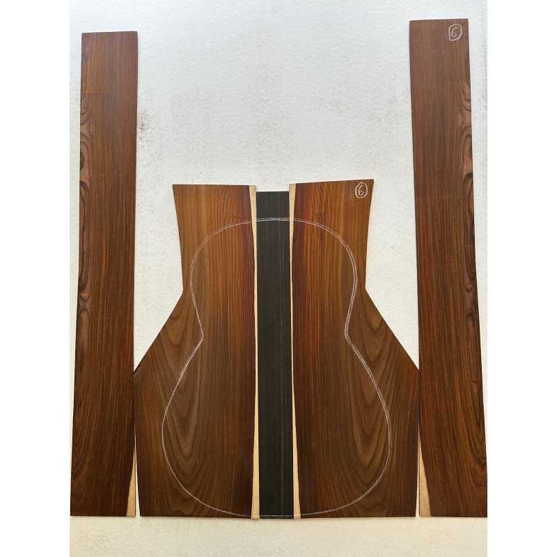 Cocobolo Set 6 | 3 Piece Back and Sides | Classical Guitar