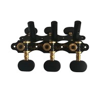 Van Gent Classical Guitar Machine Heads 400 Black Plate and Black Buttons