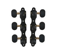 Van Gent Classical Guitar Machine Heads 400 Black Plate and Black Buttons