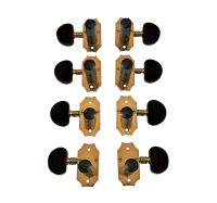 Van Gent 8 Strings Classical Guitar Single Machine Heads 39.01.C Gold with and Black Buttons 4L+4R