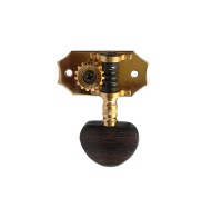 Van Gent Classical Guitar Single Machine Heads 39.01.C Gold with and Black Buttons 3L+3R